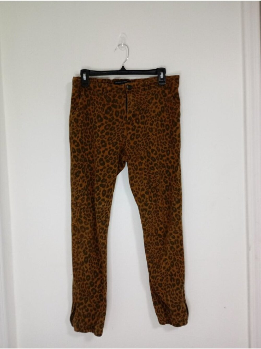 Sanctuary X Anthropologie Womens Leopard Print Corduroy Pants Sz S Brown & Black
